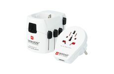 SKROSS PA41 cestovní adaptér PRO World and USB, 6,3A max., uzemněný, vč. univerzální USB nabíječky, pro celý svět