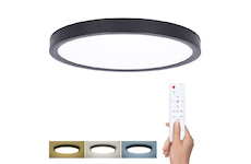 Solight LED osvětlení s dálkovým ovladačem Estela Black, 36W, 2700lm, 30cm, změna chromatičnosti, stmívatelné