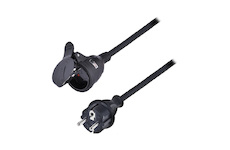 Solight PS31 prodlužovací přívod - spojka, 1 zásuvka, 10m, 3 x 1,5mm2, gumová, černá