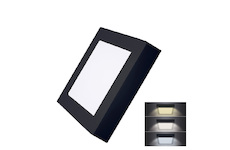 Solight WD171-B LED mini panel CCT, přisazený, 12W, 900lm, 3000K, 4000K, 6000K, čtvercový, černá barva