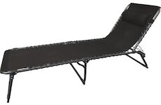 ST Leisure Equipment 802049 Lehátko VERACRUZ, černé, polohovatelné, 190x58x28 cm