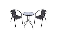ST Leisure Equipment 802339 Set balkonový ALESIA, černý/antracit, stůl 70x60 cm, 2x židle 52x55x73 cm, ocel