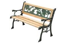 ST Leisure Equipment 802356 Lavička zahradní MINI JUMANJI, kov/dřevo, malá, 82 x 39 x 50 cm