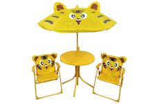 ST Leisure Equipment 802550 Set zahradní LEQ MELISENDA Tygři, tygr, slunečník 105 cm, stůl 50 cm, 2 židle, dětský