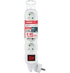 Strend Pro 213339 Kabel DG-F804BK L-1,5 m, prodlužovací kabel, bílý, 4x zásuvka + vypínač