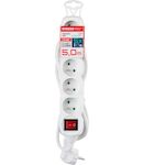 Strend Pro 213345 Kabel DG-F805BK L-5 m, prodlužovací kabel, bílý, 5x zásuvka + vypínač