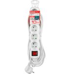 Strend Pro 213348 Kabel DG-F805BK L-10 m, prodlužovací kabel, bílý, 5x zásuvka + vypínač