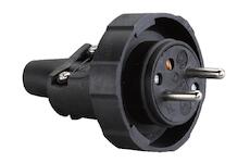 Strend Pro 215002 Zásuvka , pro prodlužovací kabel, 230V, IP65, 16A, gumová, černá