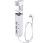 Strend Pro 215724 Kabel , L-1,4m, prodlužovací, 6v1, 3x zásuvka, 2x USB-A, 1x USB-C, s upnutím na stůl