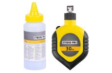 Strend Pro 2160556 G536 Zednická šňůra L-30 m, s navíječem + modrý prášek pro značení zdiva