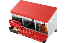 Strend Pro 2173756 Hnízdo snáškové pro drůbež, 3 komorové, kovové, 79,6x47,5x52,5 cm, pro 3 nosnice