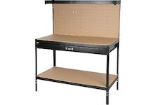 Strend Pro 2212758 Stůl Racks DWB60, pracovní, do dílny, 1x zásuvka, 120x60x150 cm, max. 230 kg