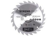 Strend Pro 2232018 TCT 160x2,2x20/16 mm 24T, pilový kotouč na dřevo, SK plátky