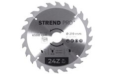 Strend Pro 2232030 TCT kotouč 210x2,6x30/20 mm 24Z, na dřevo, pilový kotouč, SK plátky
