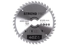 Strend Pro 2232031 TCT kotouč 210x2,6x30/20 mm 40T, na dřevo, pilový kotouč, SK plátky