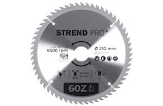 Strend Pro 2232032 TCT kotouč 210x2,6x30/20 mm 60T, na dřevo, pilový kotouč, SK plátky