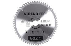 Strend Pro 2232034 TCT 250x3,0x30/20 mm 60T, pilový kotouč na dřevo, SK plátky