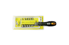 Strend Pro 2250016 Sada bitů a nástrčných hlavic SD0539, 19 kusů, s ráčnovým šroubovákem