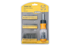 Strend Pro 2250294 Sada bitů BSY240, 44 kusů, s ráčnovým šroubovákem, Cr-V