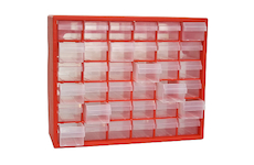 Strend Pro 239145 Nástěnný organizér SBx3045, 36 zásuvek, 40,5x30,5x65 cm, max. 25 kg
