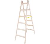 Strend Pro 251418 Žebřík, štafle, 6 příček, dřevěné příčky, 1,92 m, max. 150 kg