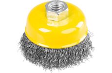 Strend Pro 253152 CCB-501 kartáč, 75 mm, hrnec, vlnitý, M14x2, drát 0,3 mm