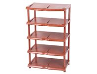Strend Pro 253753 Regal , stojan na boty, 5 přihrádek, hnědý, 48x30,5x86 cm