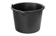 Strend Pro 254336 Kbelík ReCycled 20 litrů, stavební kbelík s výlevkou, plast, černý