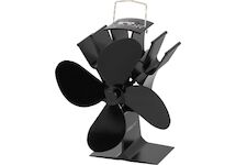Strend Pro 254708 Ventilátor , krbový, stojanový, poháněný teplem, 4-lopatkový, černý
