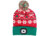 Strend Pro 3133737 Čepice X-mas zeleno-červená L, 4x SMD LED, USB nabíjení