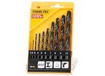Strend Pro 420425 Sada vrtáků FD126, 10 kusů, 1-10 mm, HSS, do kovu