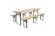 Strend Pro 802028A Pivní set DORTMUND Medium3, stůl 200x50x77 cm, 2x lavice 200x25x47 cm, dřevo 27 mm