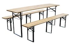 Strend Pro 802032 Pivní set DORTMUND Max, stůl 220x70x77 cm, 2x lavice 220x25x47 cm, dřevo 27 mm