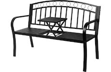 Strend Pro 802040 Lavička PEGI, záhradní so stolečkem, kovová 127x53x84 cm