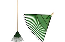 Strend Pro Garden 211120 Hrábě na listí R121.WH, 22 lamelové, vějířové, dřevěná násada 1300 mm, mix barev