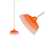 Strend Pro Garden 211137 R132 Hrábě na listí, 23 zubů, 42 cm, plast, dřevěná násada 1500 mm, celková délka 163 cm