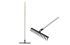 Strend Pro Garden 211228 Zahradní hrábě R105, 14 zubů, dřevěná násada 1600 mm