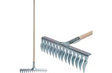 Strend Pro Garden 211762 Trávníkové hrábě R108A.WH, 14 zubů, provzdušňování, vertikutace, dřevěná násada