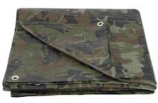 Strend pro Garden 2170024 Plachta Tarpaulin Khaki 4x5 m, 80 g/m, zakrývací, oliva/kamufláž, s oky
