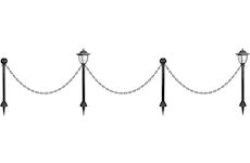 Strend Pro Garden 2172925 Lampa Garden, řetěz, ohrada, plot do zahrady, 2x solární svítidlo, 1x LED, 16,5x16,5x71,