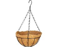 Strend Pro Garden 2173660 Věšák , držák na květináč, ocel/kokos, visací, s řetízkem a háčkem, 25 cm