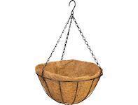 Strend Pro Garden 2173662 Věšák , držák na květináč, ocel/kokos, visací, s řetízkem a háčkem, 35 cm