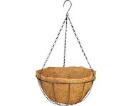 Strend Pro Garden 2173663 Věšák , držák na květináč, ocel/kokos, visací, s řetízkem a háčkem, 40 cm