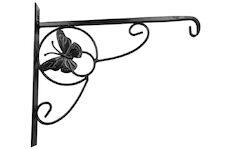 Strend Pro Garden 255549 Věšák , držák, na květináč, dekorativní s motýlem, kov, 28x28 cm