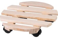 Strend Pro Garden 255621 Podstavec , 30x7 cm, pod květináč, na kolečkách, posuvný, stojan, max. sklo 50 kg, dřevo, okrou