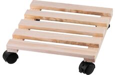 Strend Pro Garden 255622 Podstavec , 30x30x7 cm, pod květináč, na kolečkách, posuvný, stojan, max. sklo 50 kg, dřevo