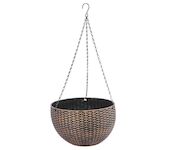 Strend Pro Garden 2560004 Květináč , visací, závěsný, zlatý, 24,5x15 cm, s řetízkem a věšákem