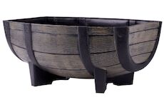 Strend Pro Garden 256801 květináč Woodeff, 29x41x19 cm, přírodní, sud, efekt dřeva