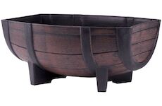 Strend Pro Garden 256804 květináč Woodeff, 29x41x19 cm, teak, sud, dřevěný efekt