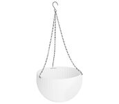 Strend Pro Garden 256826 Květináč Modern, závěsný, závěsný, bílý, 26x16cm, s řetízkem a závěsem